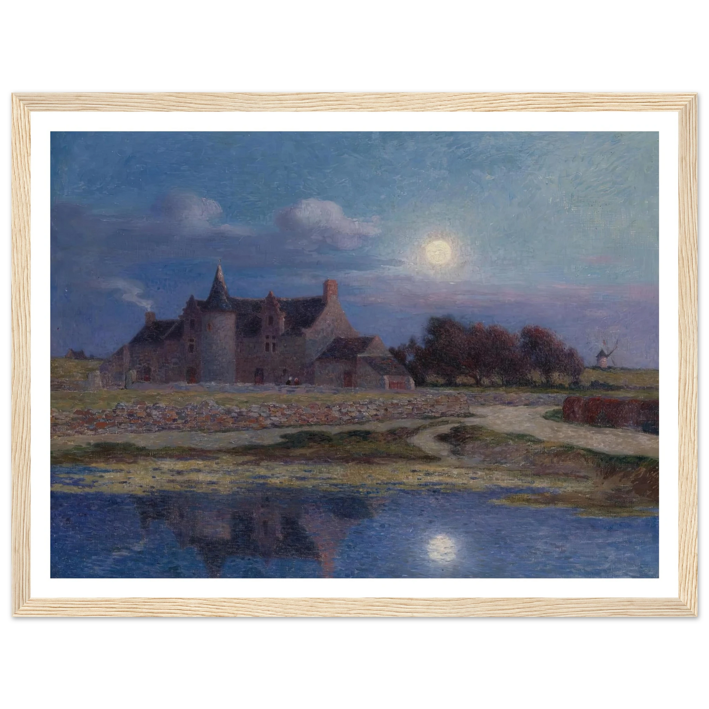 Kervaudu Under the Clear Moon Art Print | Ferdinand du Puigaudeau - Framed Poster - 30x40 cm / 12x16″ - Black frame