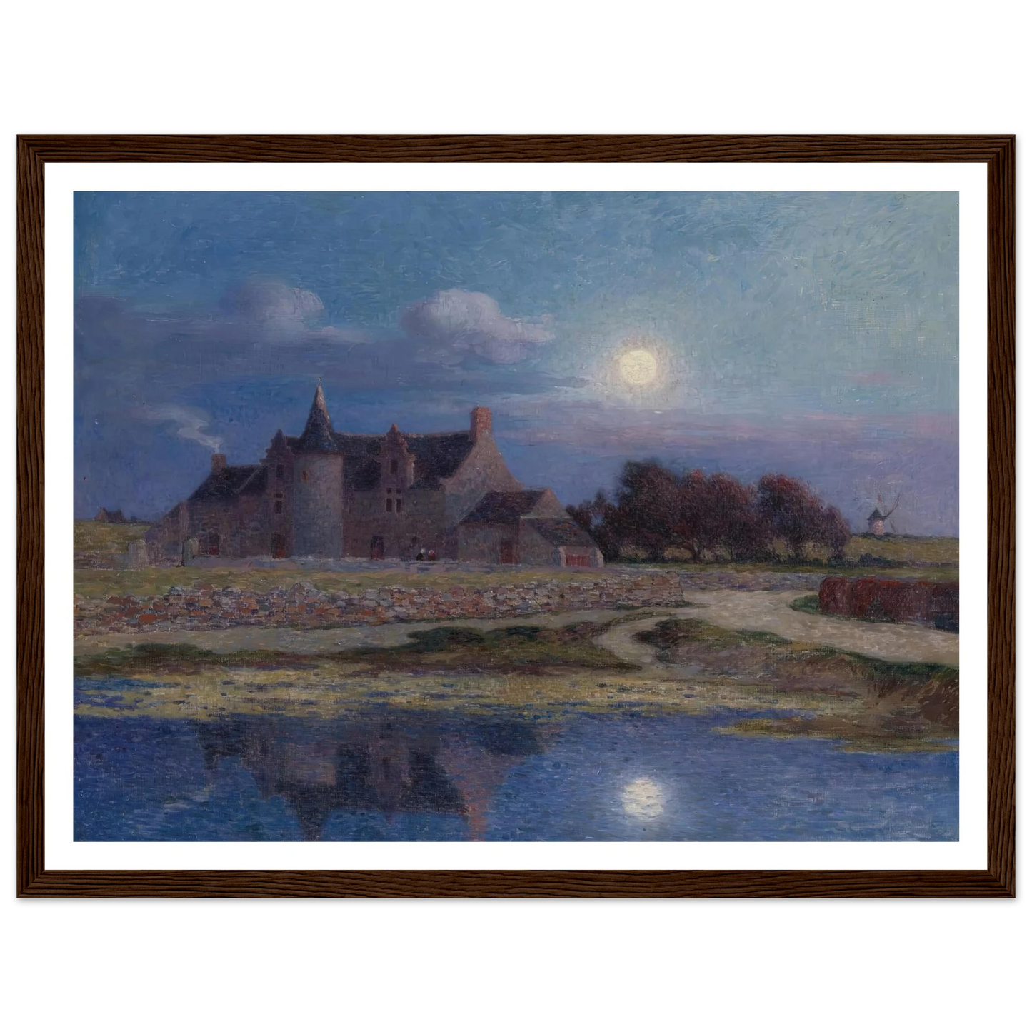 Kervaudu Under the Clear Moon Art Print | Ferdinand du Puigaudeau - Framed Poster - 30x40 cm / 12x16″ - Black frame