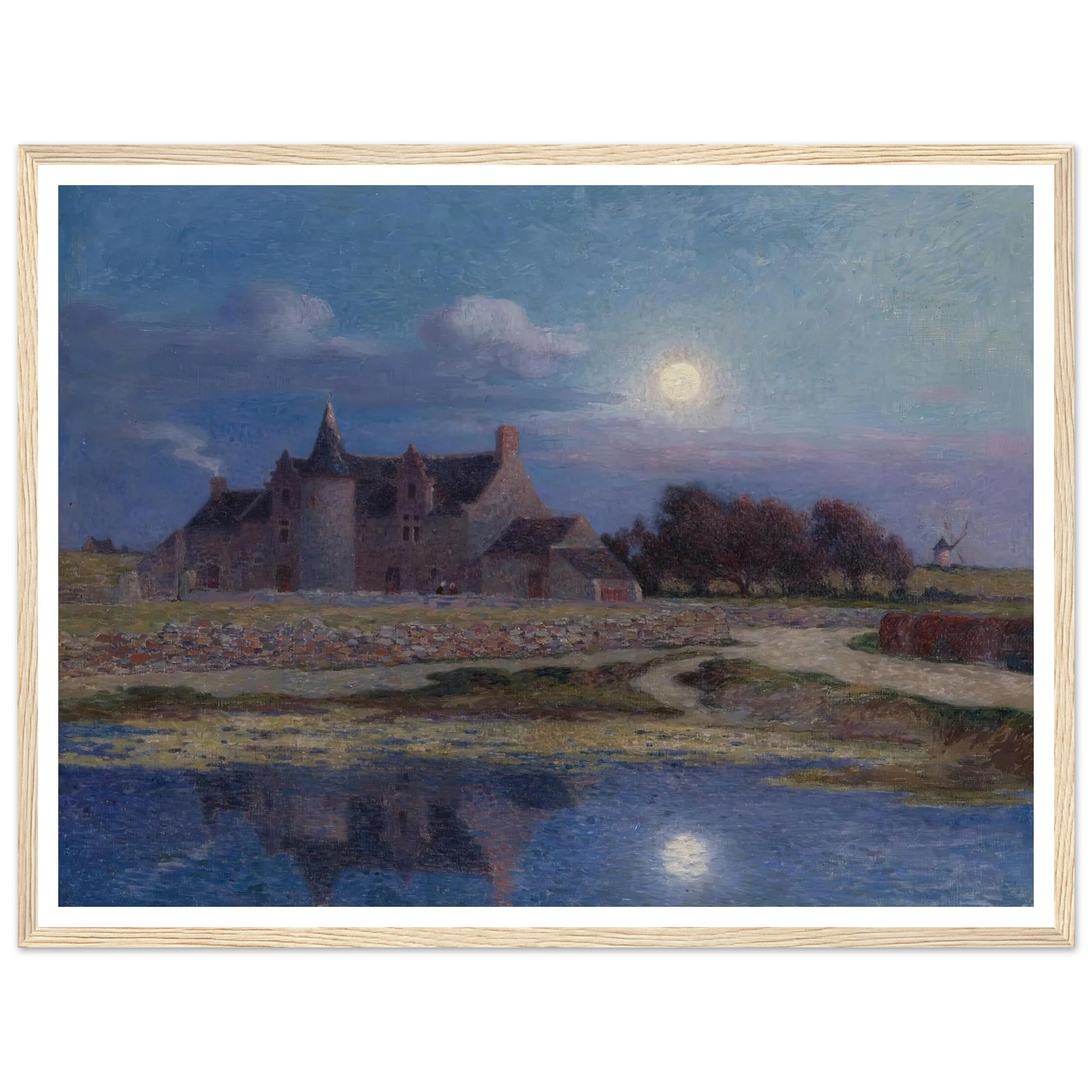 Kervaudu Under the Clear Moon Art Print | Ferdinand du Puigaudeau - Framed Poster - 30x40 cm / 12x16″ - Black frame