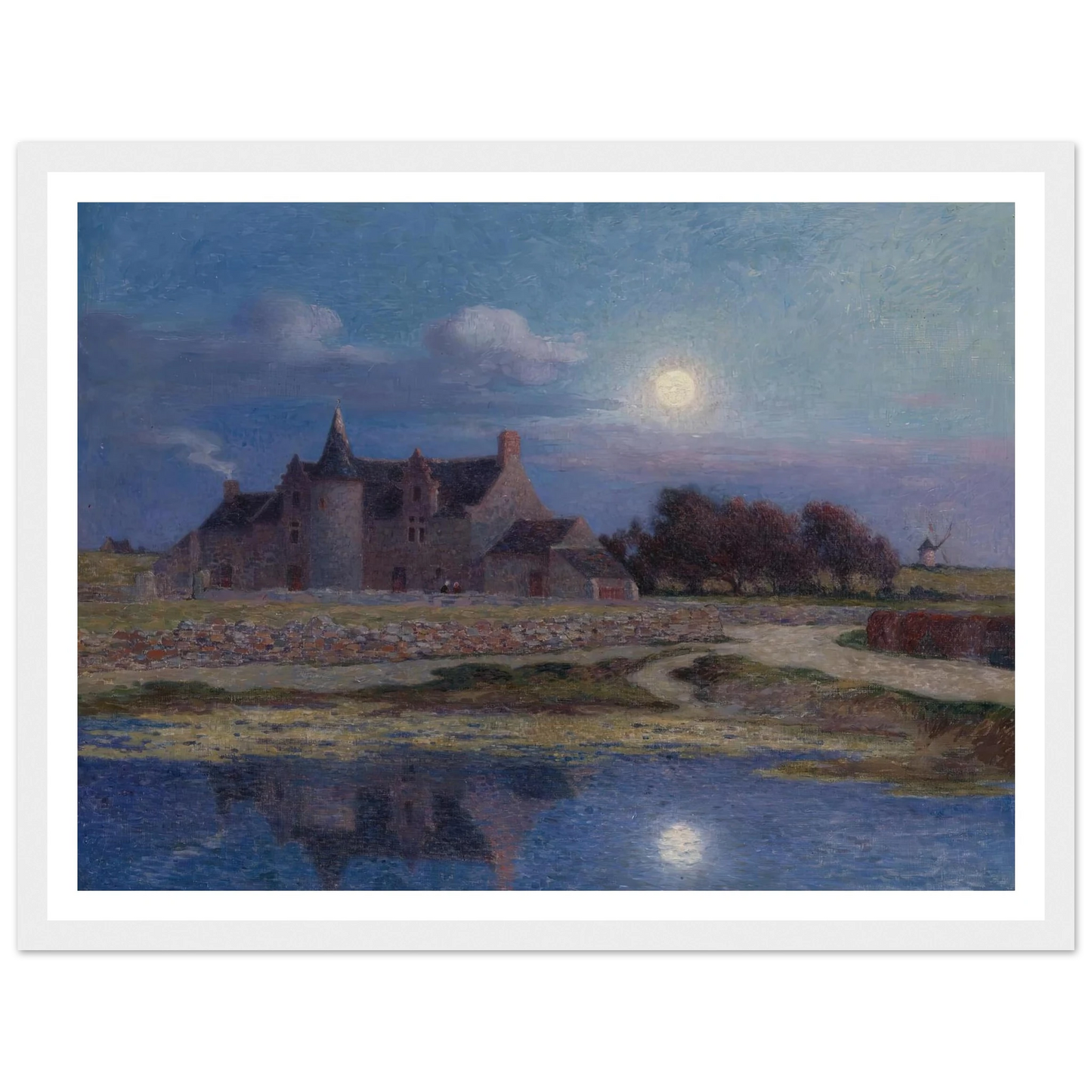 Kervaudu Under the Clear Moon Art Print | Ferdinand du Puigaudeau - Framed Poster - 30x40 cm / 12x16″ - Black frame