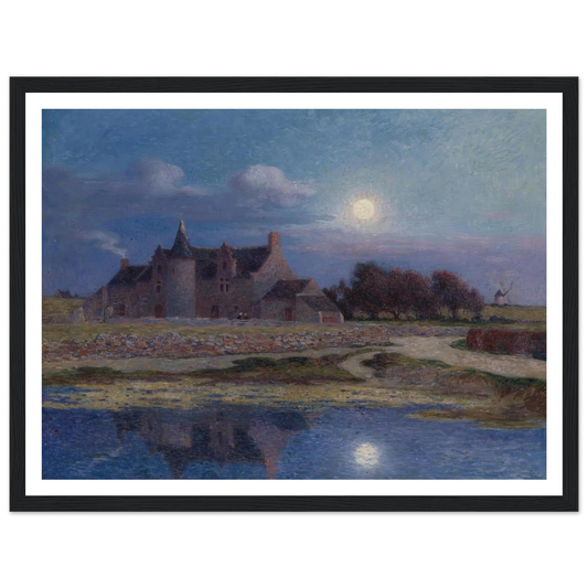 Kervaudu Under the Clear Moon Art Print | Ferdinand du Puigaudeau - Framed Poster - 30x40 cm / 12x16″ - Black frame