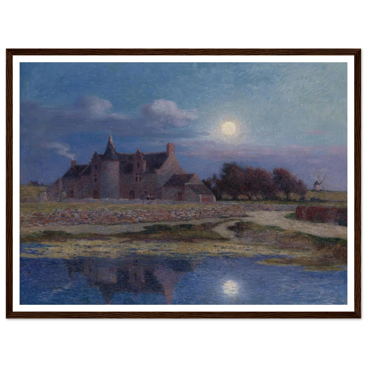 Kervaudu Under the Clear Moon Art Print | Ferdinand du Puigaudeau - Framed Poster - 30x40 cm / 12x16″ - Black frame