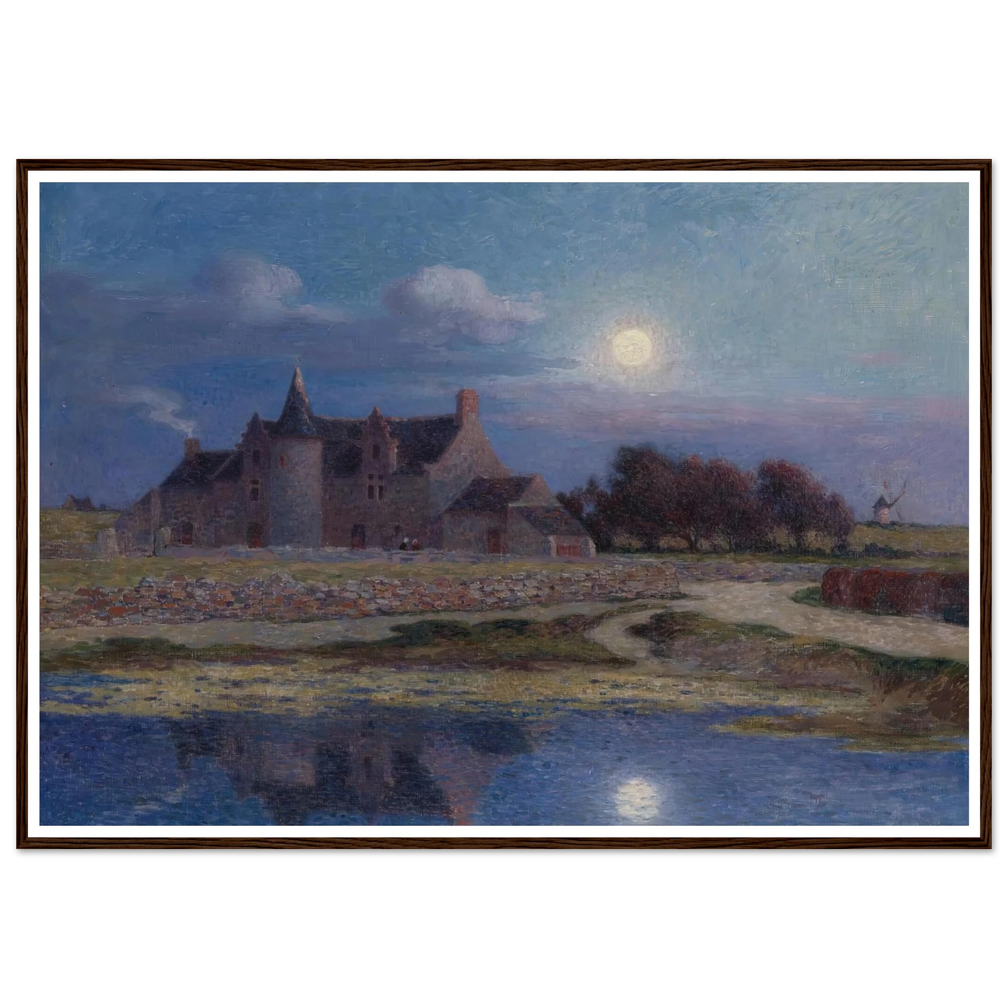 Kervaudu Under the Clear Moon Art Print | Ferdinand du Puigaudeau - Framed Poster - 30x40 cm / 12x16″ - Black frame