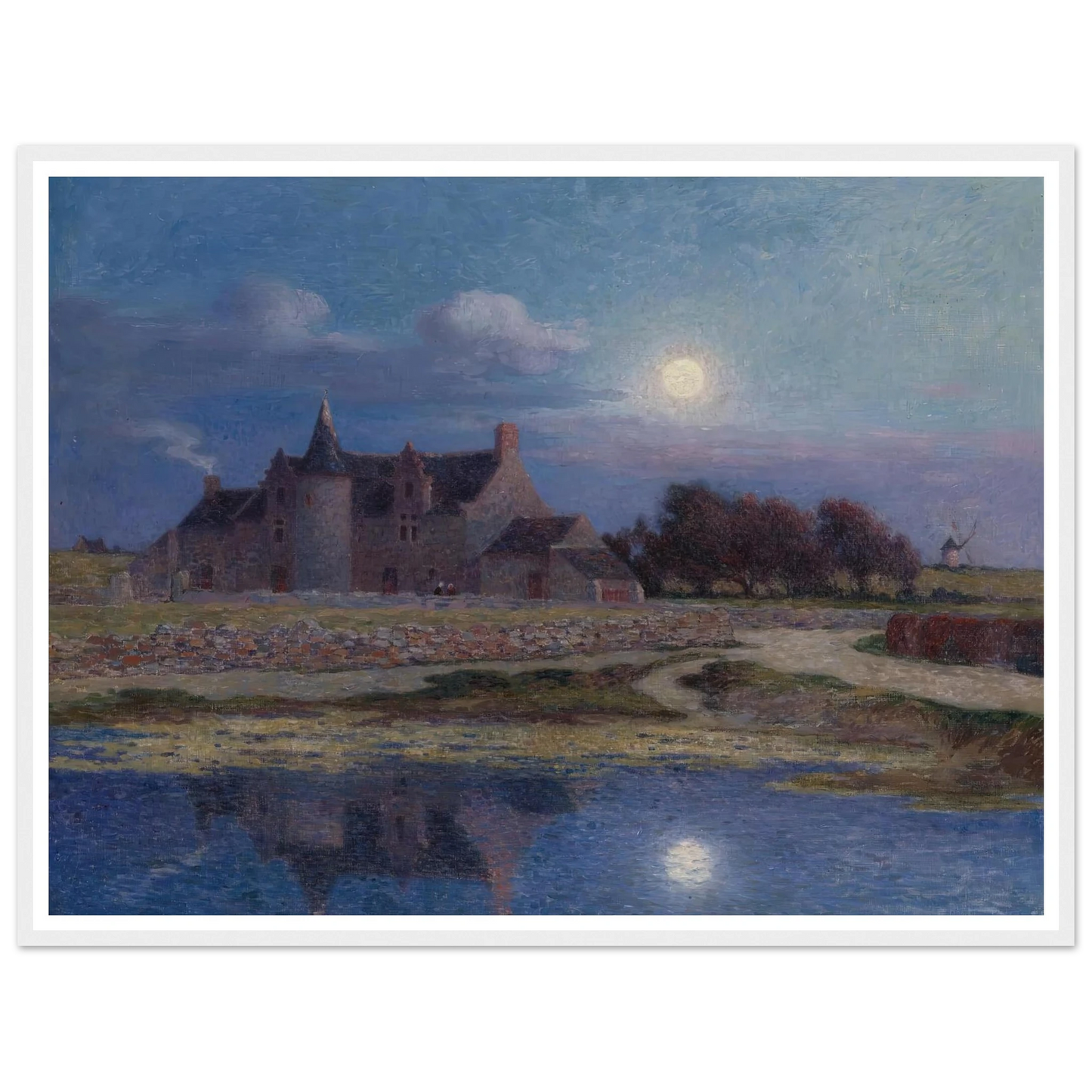 Kervaudu Under the Clear Moon Art Print | Ferdinand du Puigaudeau - Framed Poster - 30x40 cm / 12x16″ - Black frame