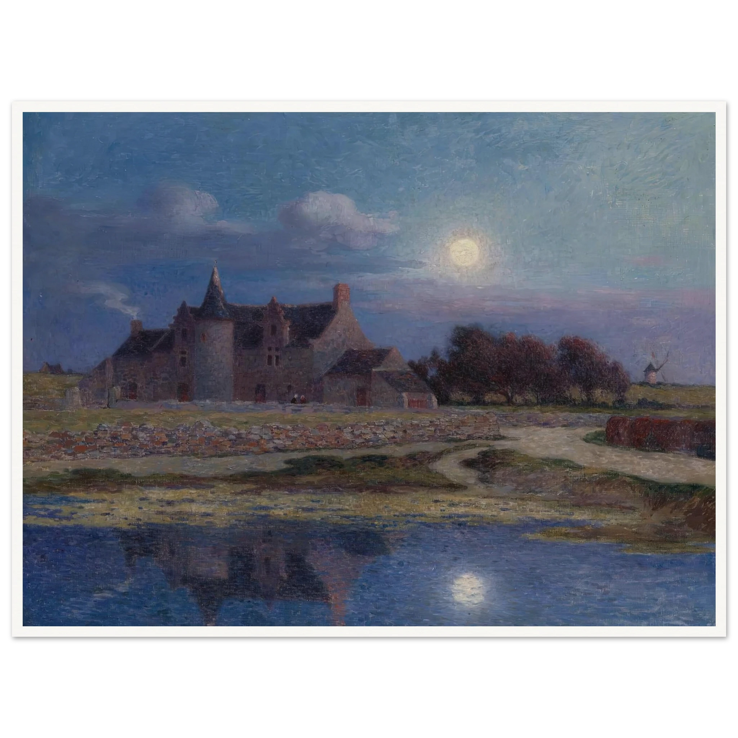 Kervaudu Under the Clear Moon Art Print | Ferdinand du Puigaudeau - Framed Poster - 30x40 cm / 12x16″ - Black frame