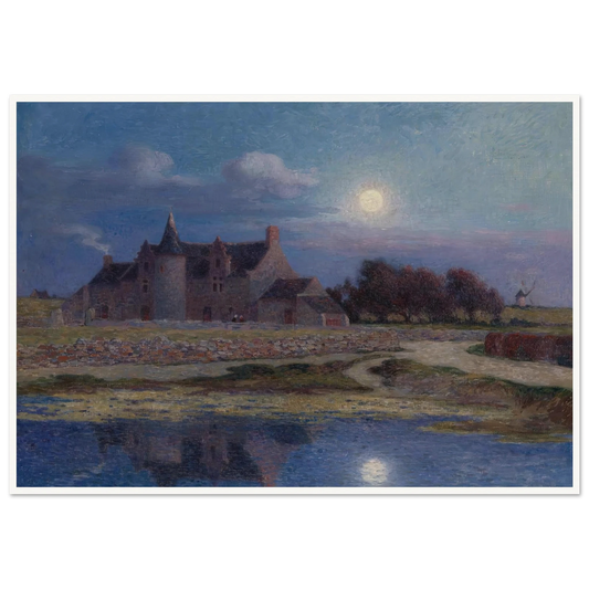 Kervaudu Under the Clear Moon Art Print | Ferdinand du Puigaudeau - Framed Poster - 30x40 cm / 12x16″ - Black frame
