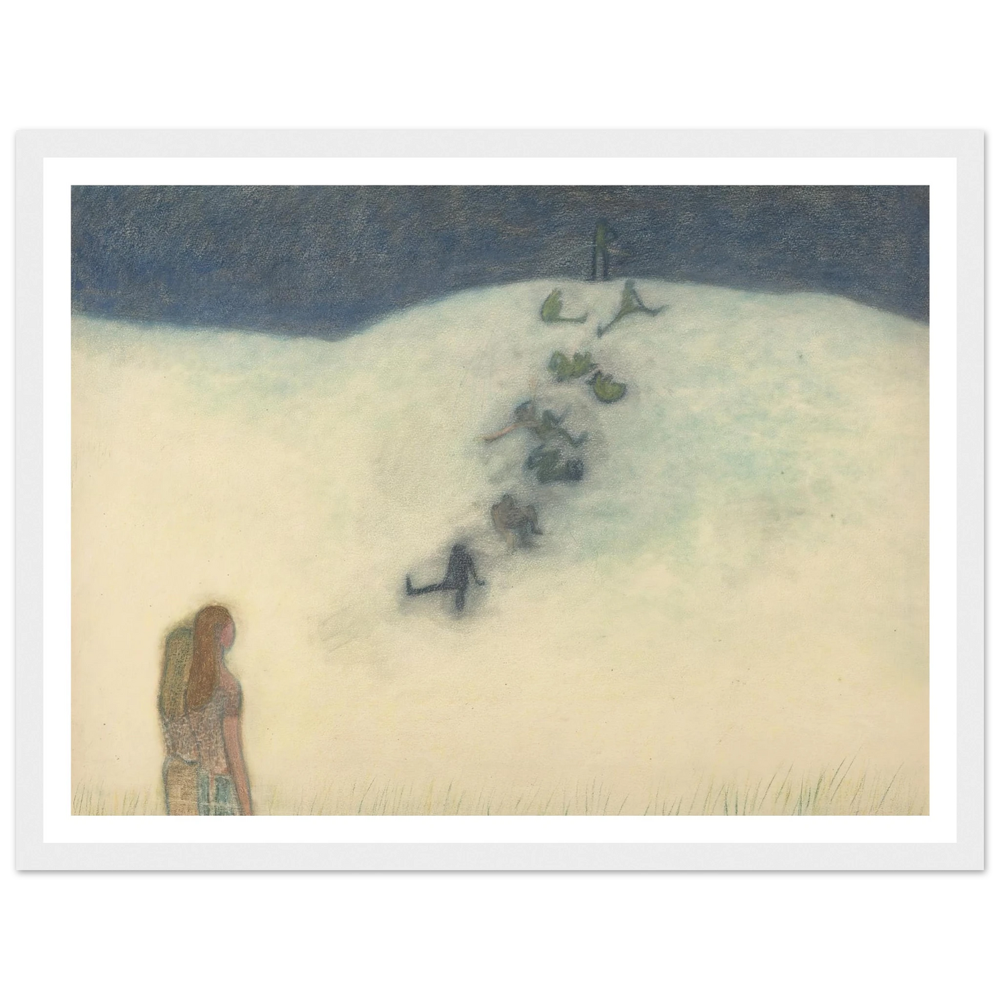 Kinderen op de duin (1905) Art Print | Leon Spilliaert - Framed Poster - 30x40 cm / 12x16″ - Black frame