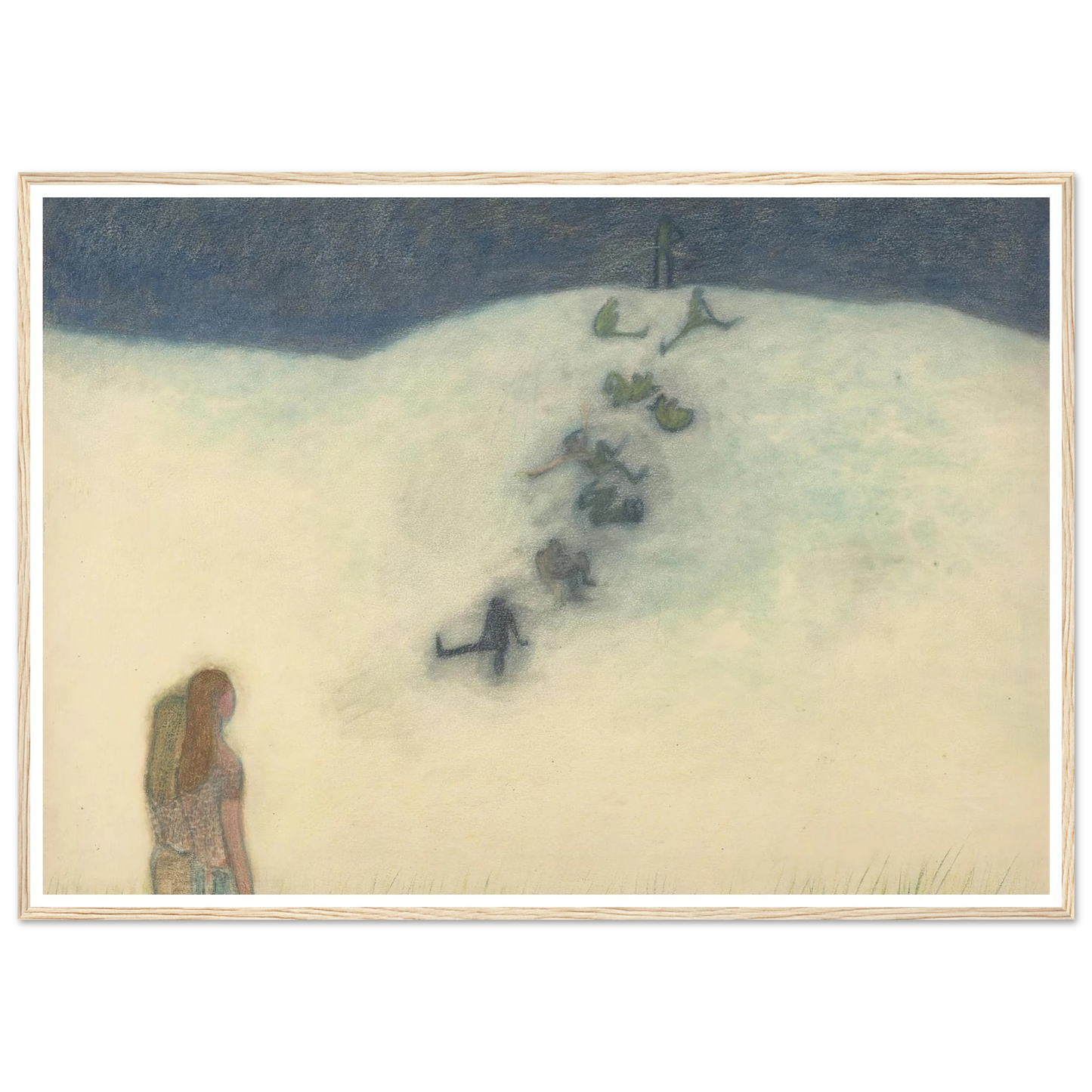 Kinderen op de duin (1905) Art Print | Leon Spilliaert - Framed Poster - 30x40 cm / 12x16″ - Black frame