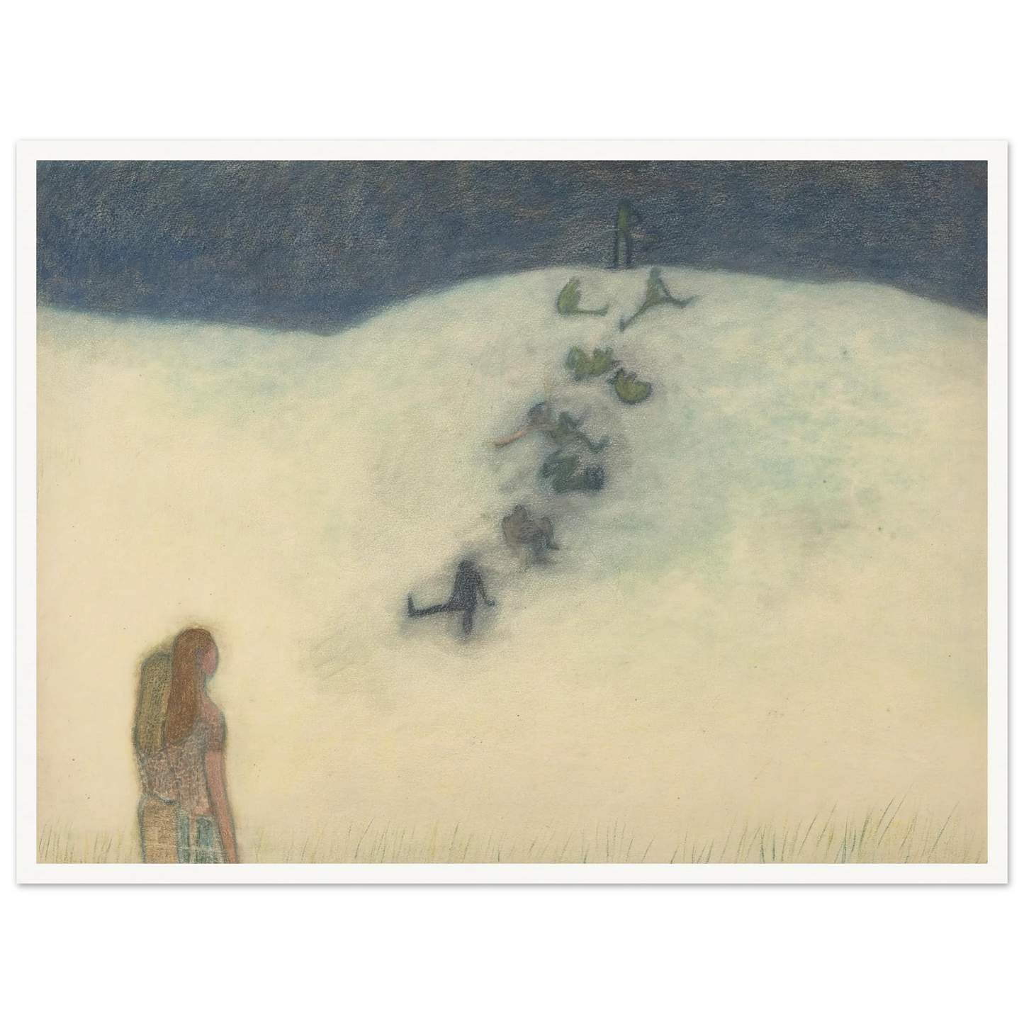 Kinderen op de duin (1905) Art Print | Leon Spilliaert - Framed Poster - 30x40 cm / 12x16″ - Black frame