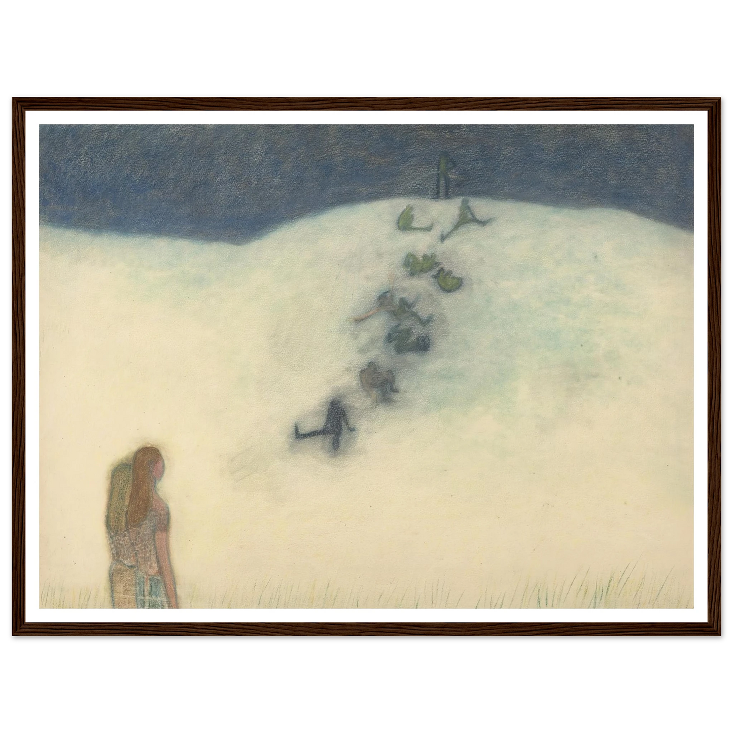 Kinderen op de duin (1905) Art Print | Leon Spilliaert - Framed Poster - 30x40 cm / 12x16″ - Black frame