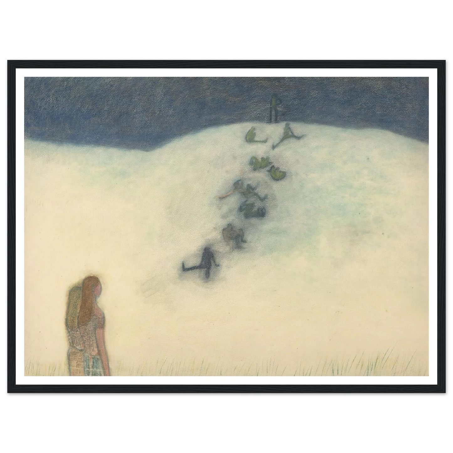 Kinderen op de duin (1905) Art Print | Leon Spilliaert - Framed Poster - 30x40 cm / 12x16″ - Black frame