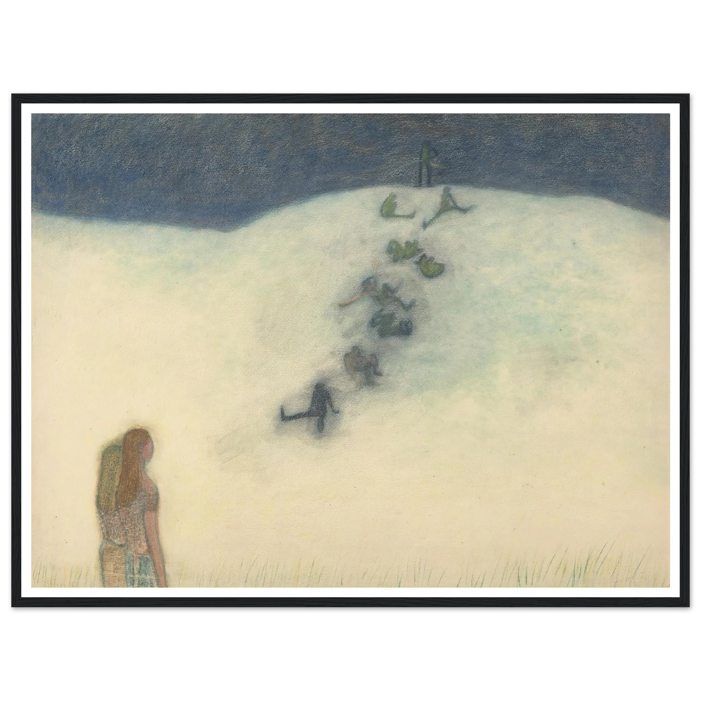 Kinderen op de duin (1905) Art Print | Leon Spilliaert - Framed Poster - 30x40 cm / 12x16″ - Black frame