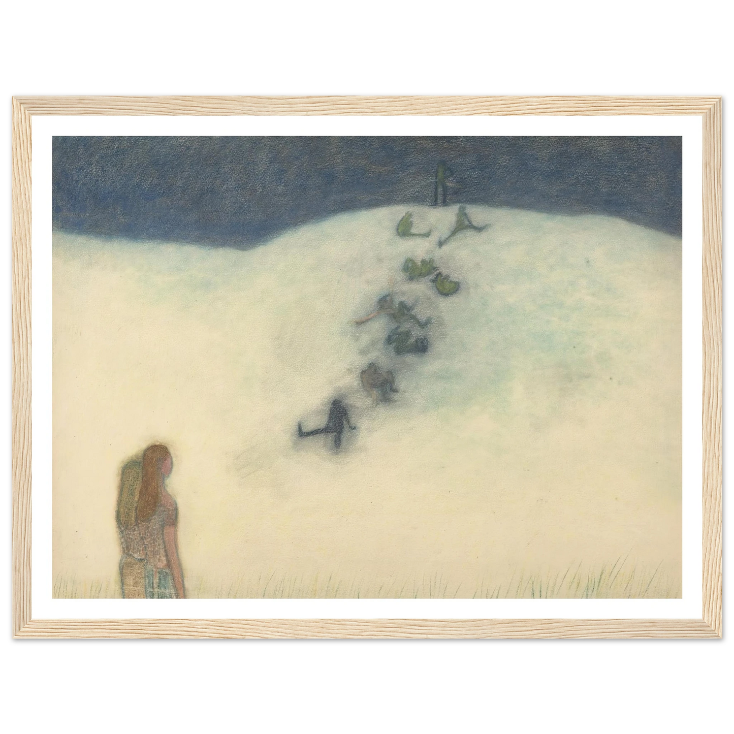 Kinderen op de duin (1905) Art Print | Leon Spilliaert - Framed Poster - 30x40 cm / 12x16″ - Black frame
