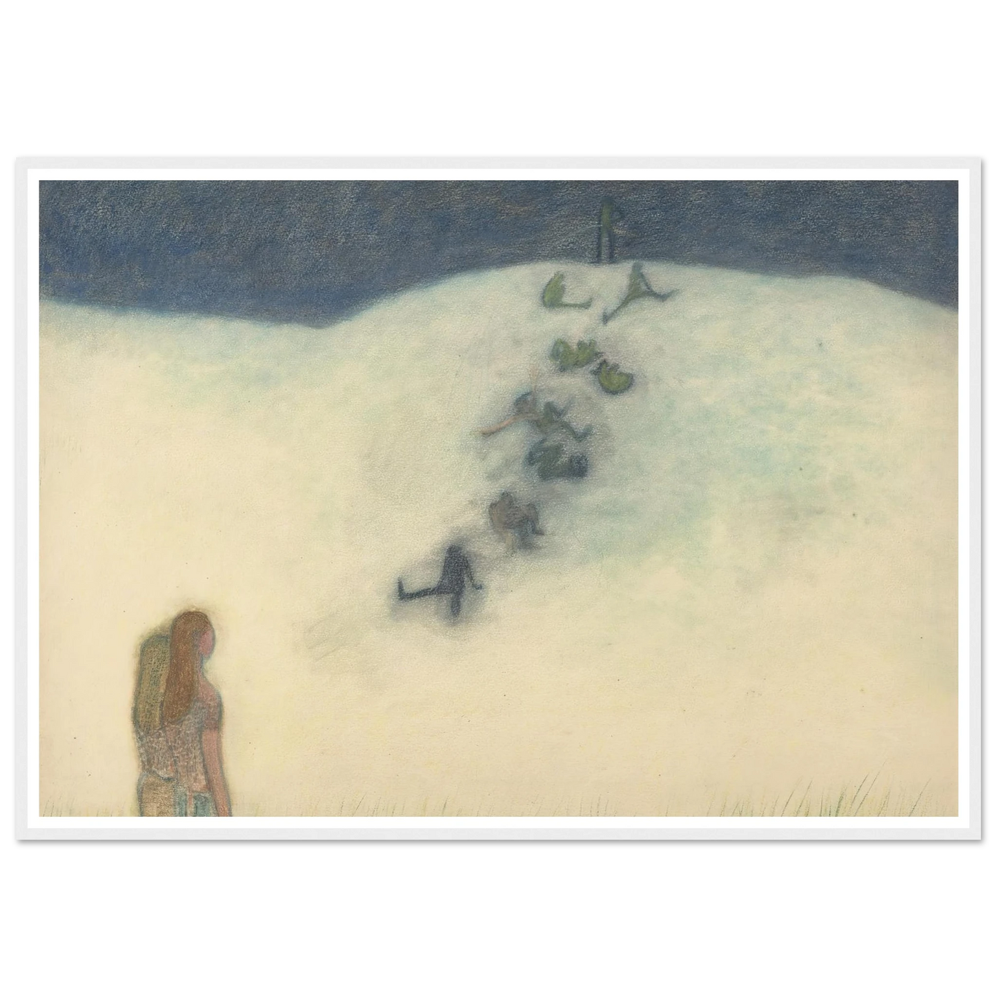 Kinderen op de duin (1905) Art Print | Leon Spilliaert - Framed Poster - 30x40 cm / 12x16″ - Black frame