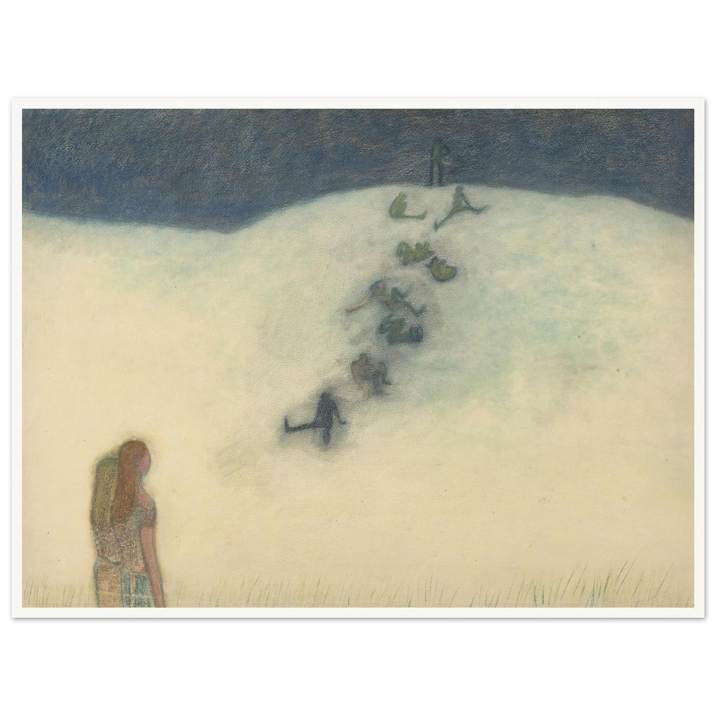 Kinderen op de duin (1905) Art Print | Leon Spilliaert - Framed Poster - 30x40 cm / 12x16″ - Black frame