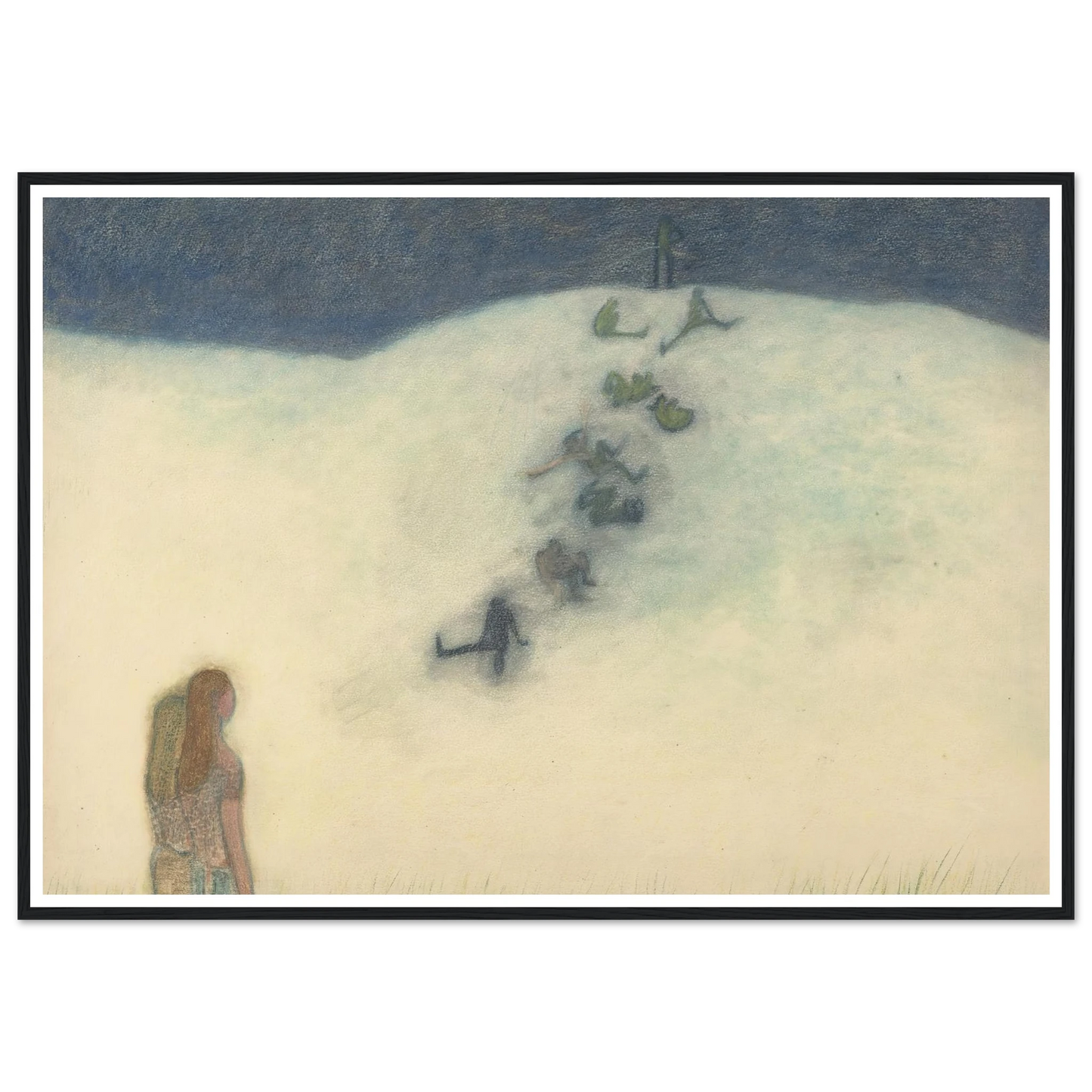 Kinderen op de duin (1905) Art Print | Leon Spilliaert - Framed Poster - 30x40 cm / 12x16″ - Black frame