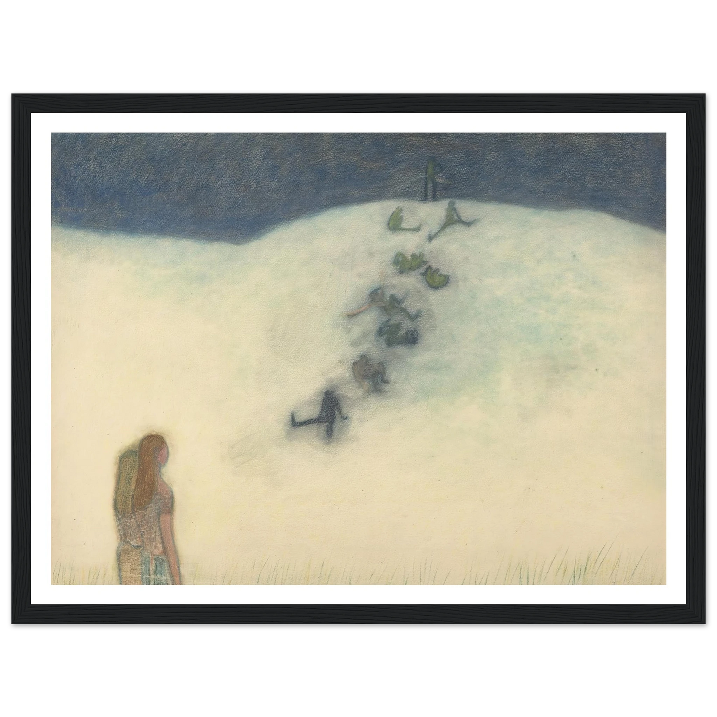 Kinderen op de duin (1905) Art Print | Leon Spilliaert - Framed Poster - 30x40 cm / 12x16″ - Black frame