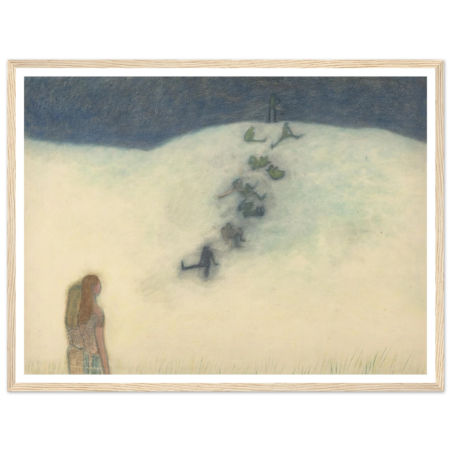 Kinderen op de duin (1905) Art Print | Leon Spilliaert - Framed Poster - 30x40 cm / 12x16″ - Black frame