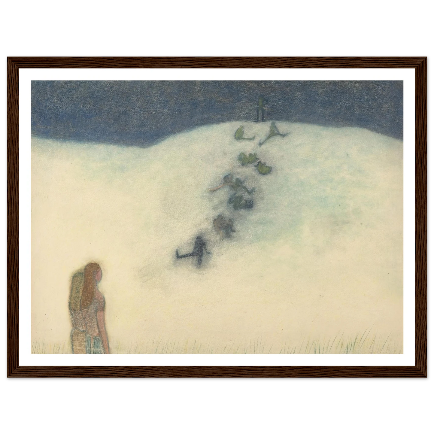 Kinderen op de duin (1905) Art Print | Leon Spilliaert - Framed Poster - 30x40 cm / 12x16″ - Black frame