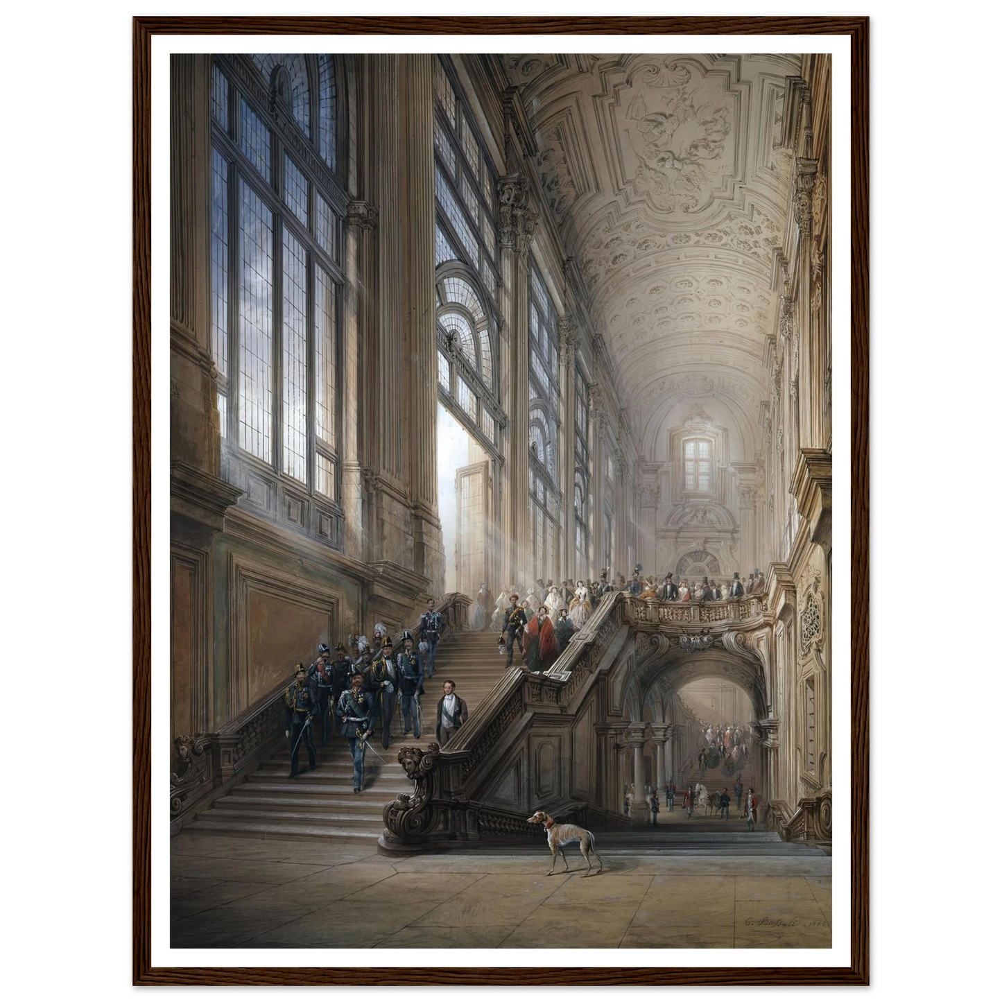 King Victor Emanuel II and Camillo Cavour at the opening of the’ Senato Subalpino’ (1853) Art Print | Carlo Bossoli - Framed Poster - 30x40 cm / 12x16″ - Black frame