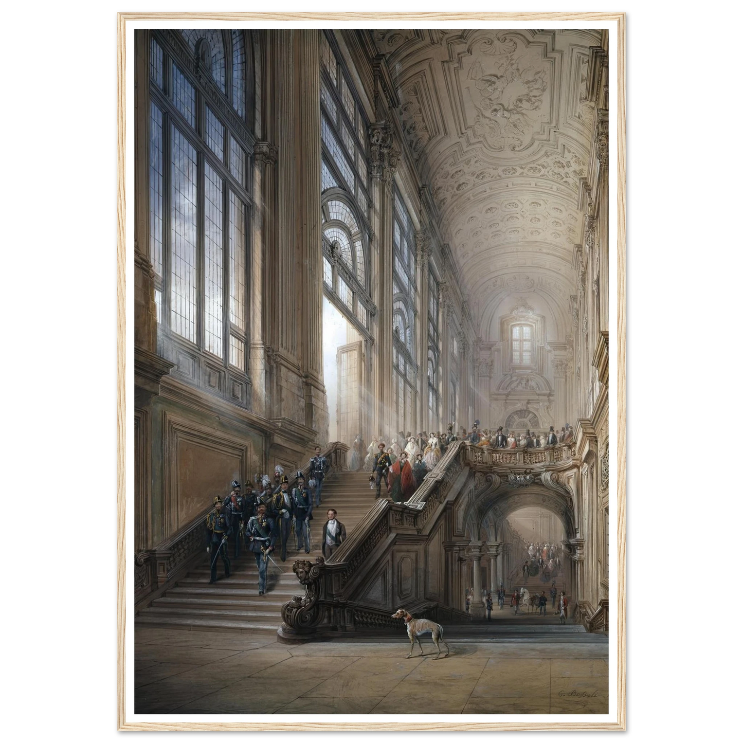 King Victor Emanuel II and Camillo Cavour at the opening of the’ Senato Subalpino’ (1853) Art Print | Carlo Bossoli - Framed Poster - 30x40 cm / 12x16″ - Black frame