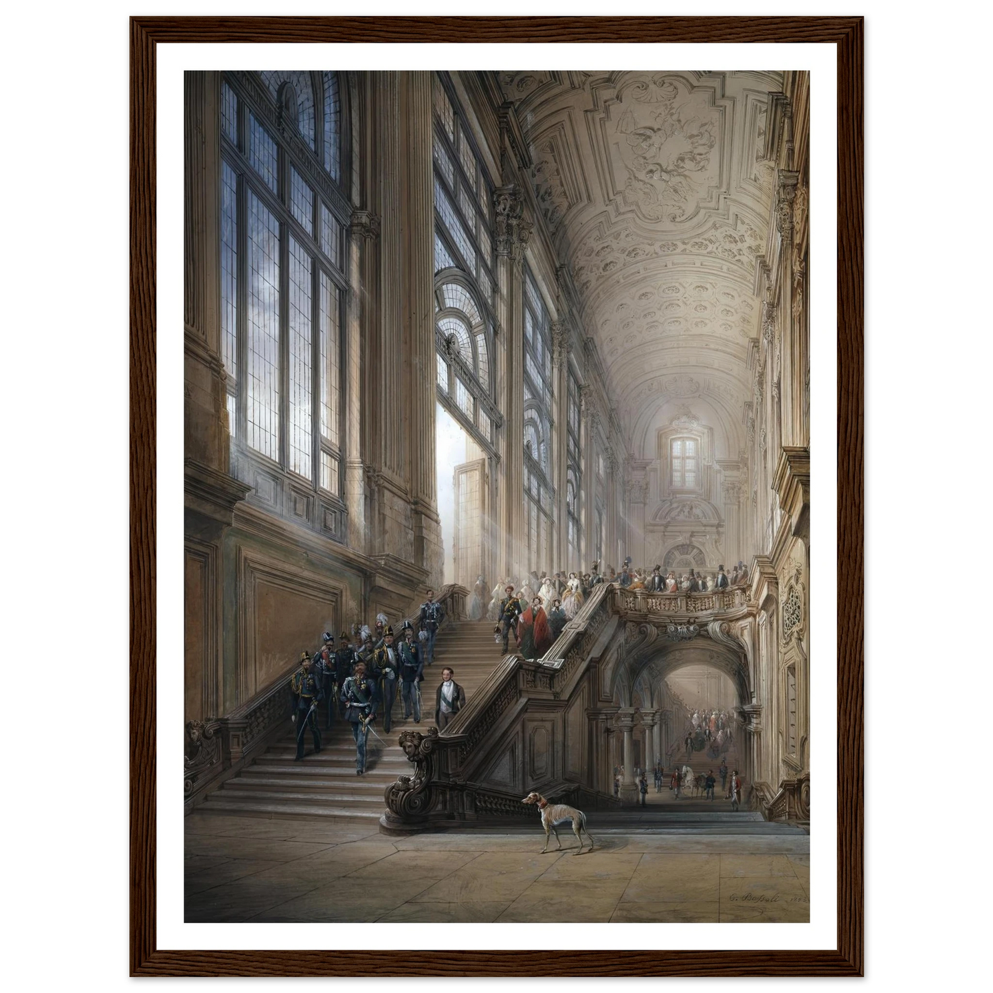 King Victor Emanuel II and Camillo Cavour at the opening of the’ Senato Subalpino’ (1853) Art Print | Carlo Bossoli - Framed Poster - 30x40 cm / 12x16″ - Black frame