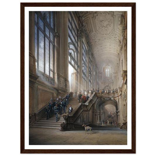 King Victor Emanuel II and Camillo Cavour at the opening of the’ Senato Subalpino’ (1853) Art Print | Carlo Bossoli - Framed Poster - 30x40 cm / 12x16″ - Black frame