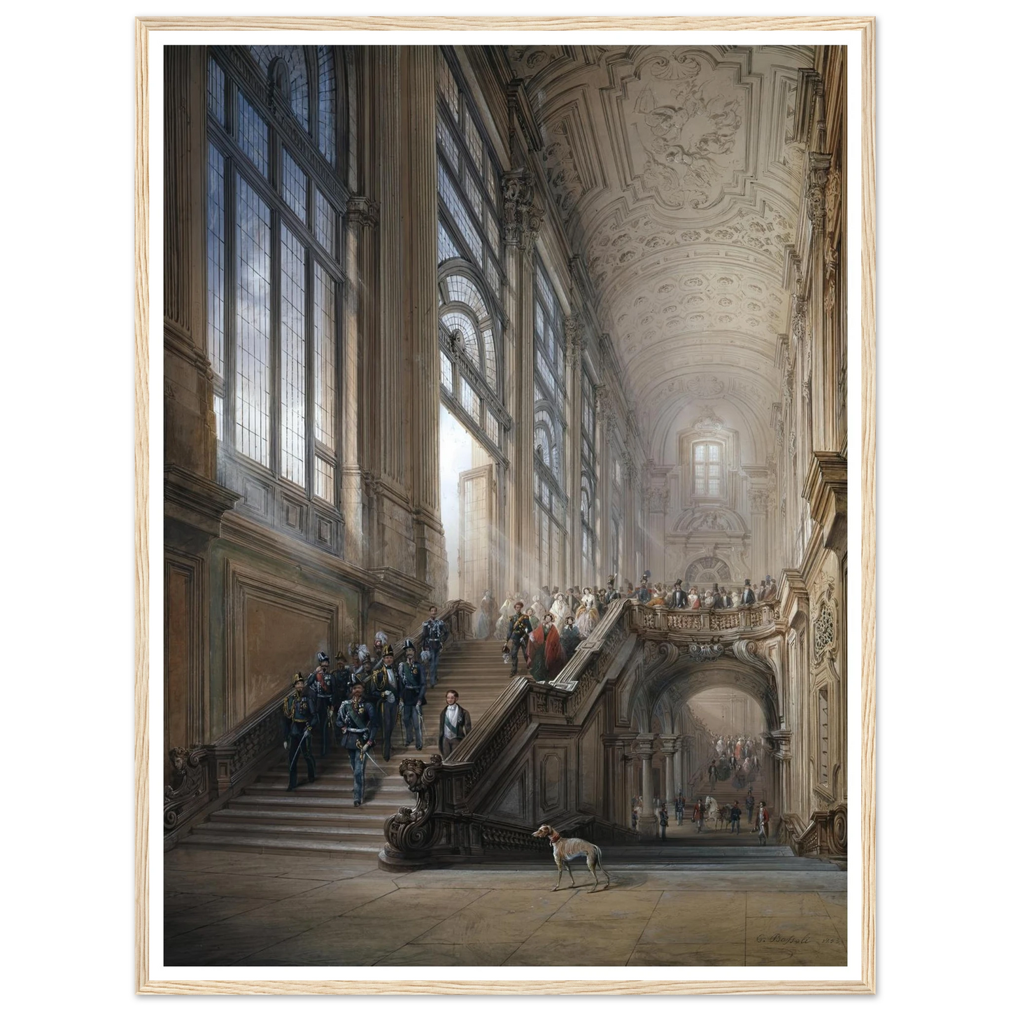King Victor Emanuel II and Camillo Cavour at the opening of the’ Senato Subalpino’ (1853) Art Print | Carlo Bossoli - Framed Poster - 30x40 cm / 12x16″ - Black frame