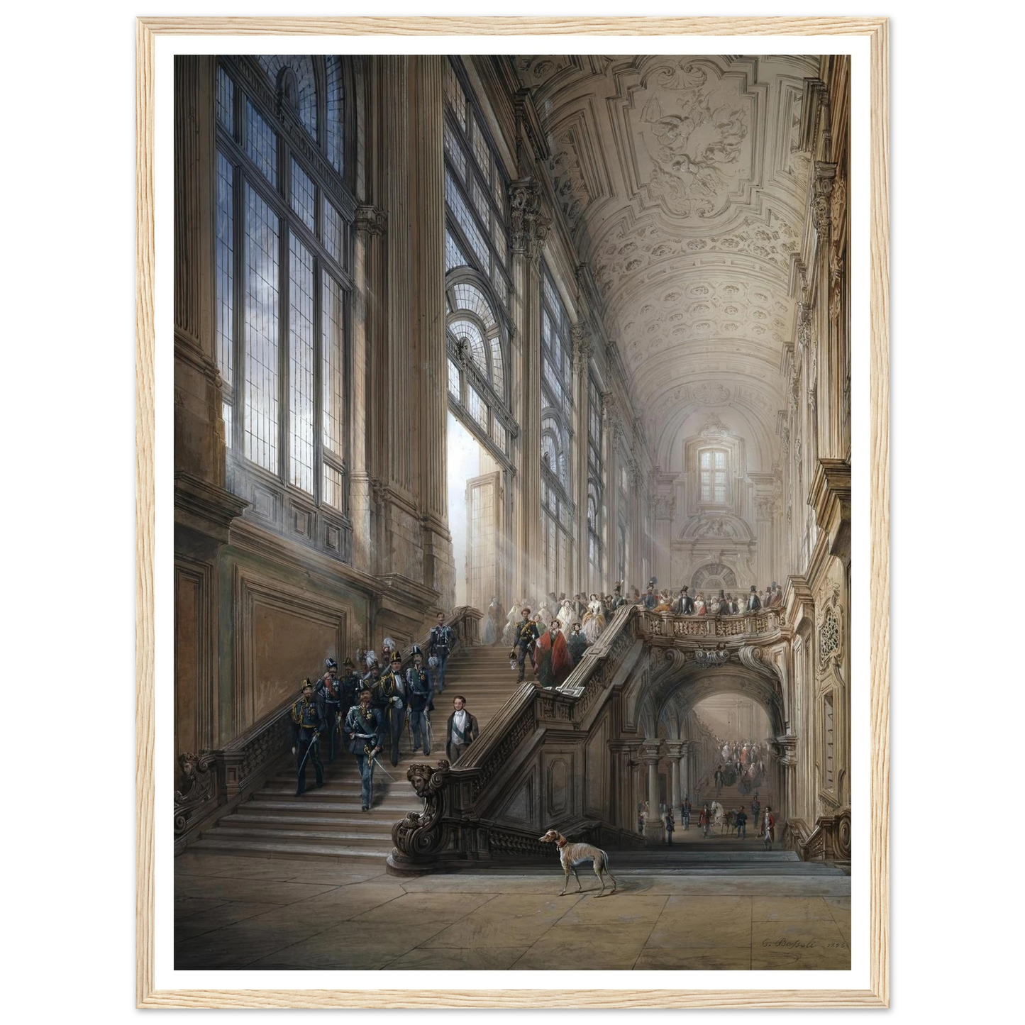 King Victor Emanuel II and Camillo Cavour at the opening of the’ Senato Subalpino’ (1853) Art Print | Carlo Bossoli - Framed Poster - 30x40 cm / 12x16″ - Black frame