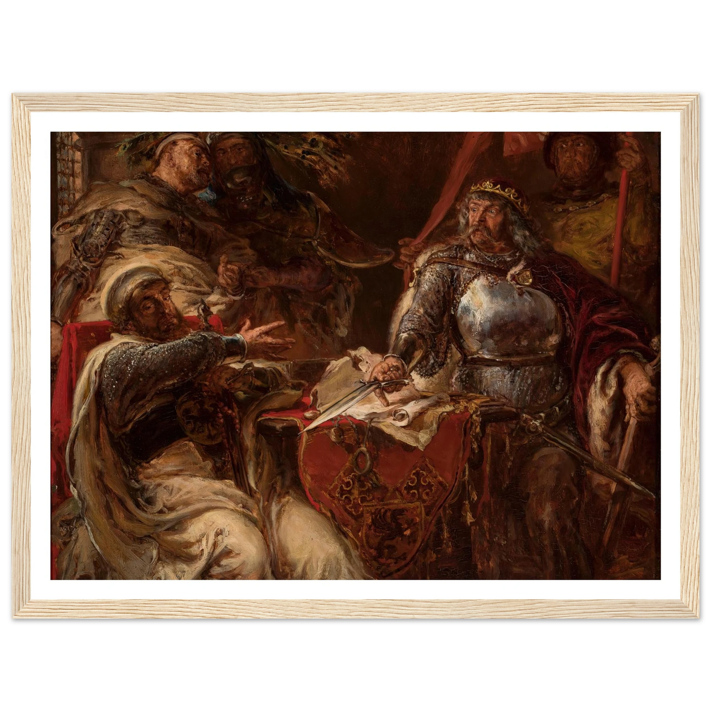 King Władysław Łokietek breaks negotiations with the Teutonic Knights (1879) Art Print | Jan Matejko - Framed Poster - 30x40 cm / 12x16″ - Black frame
