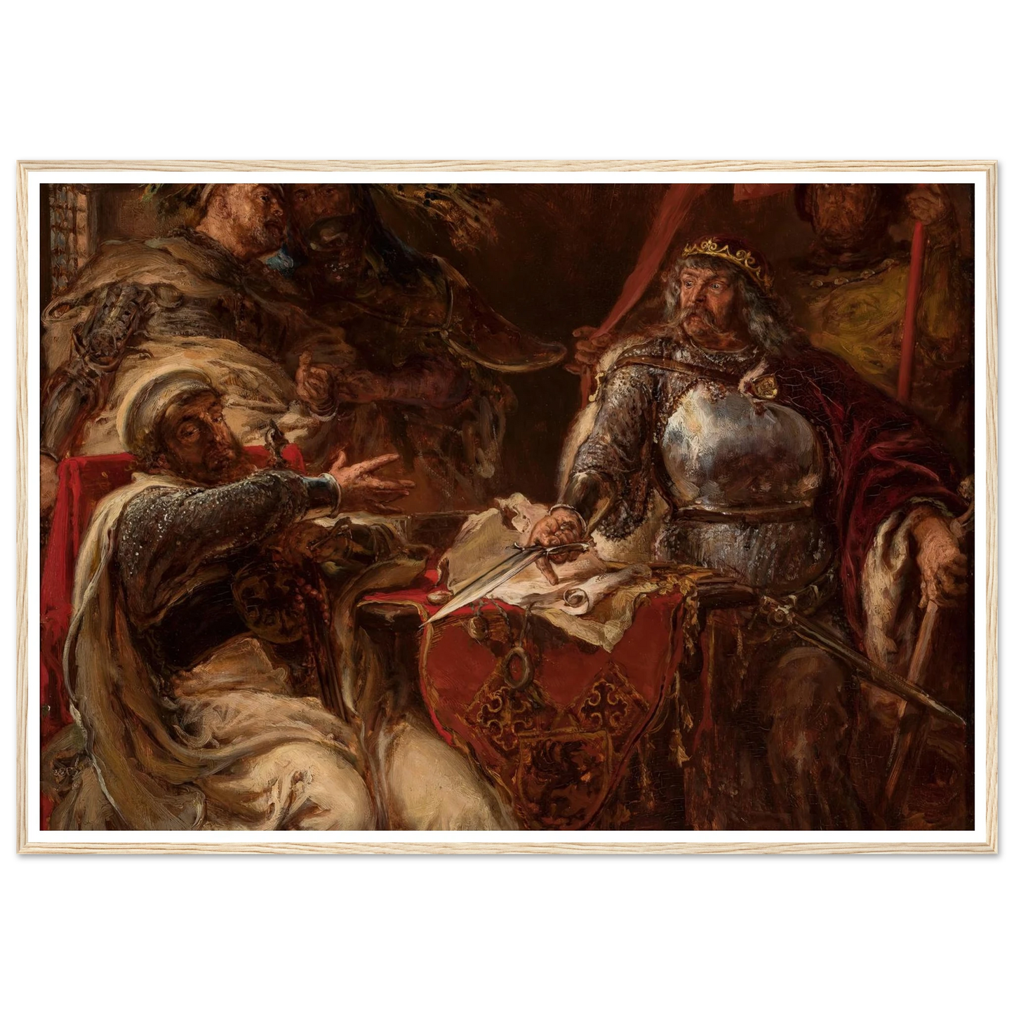 King Władysław Łokietek breaks negotiations with the Teutonic Knights (1879) Art Print | Jan Matejko - Framed Poster - 30x40 cm / 12x16″ - Black frame