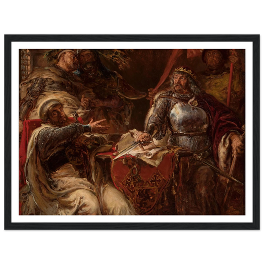King Władysław Łokietek breaks negotiations with the Teutonic Knights (1879) Art Print | Jan Matejko - Framed Poster - 30x40 cm / 12x16″ - Black frame