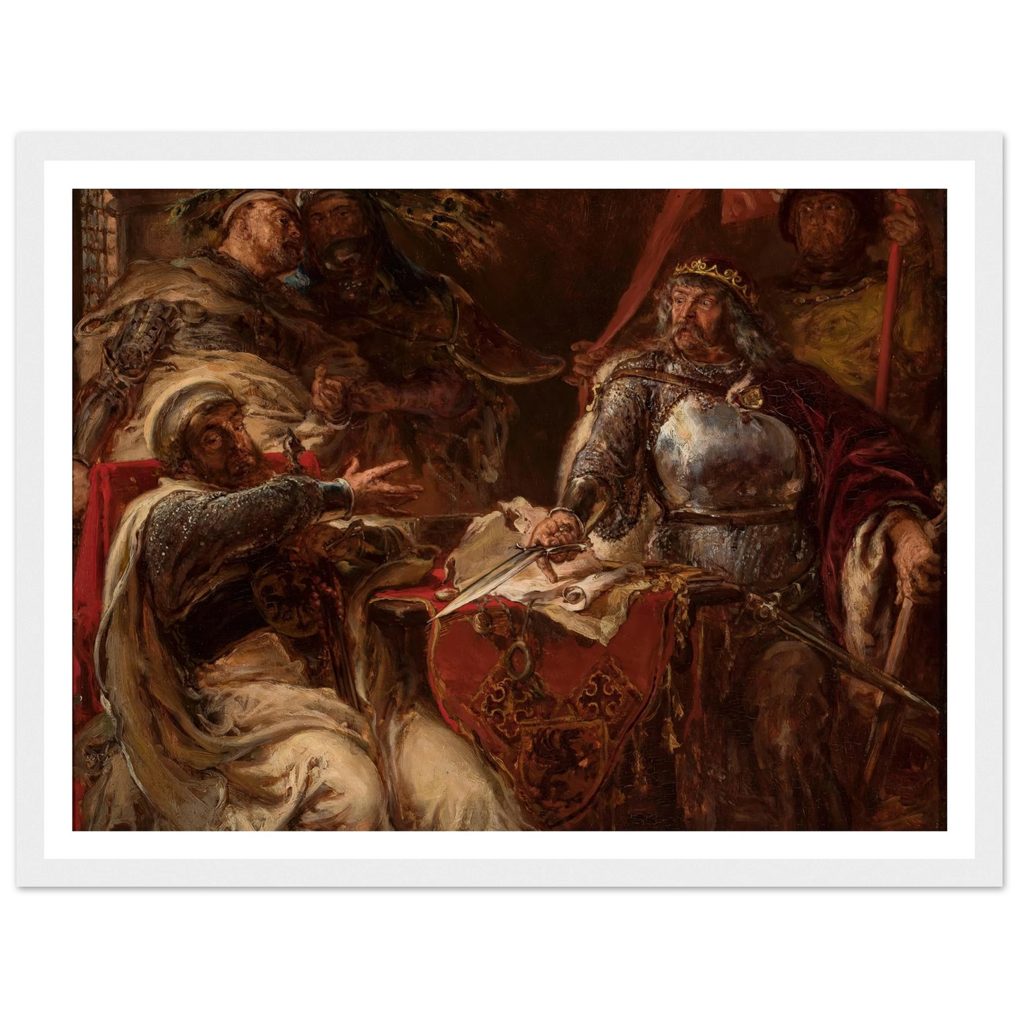 King Władysław Łokietek breaks negotiations with the Teutonic Knights (1879) Art Print | Jan Matejko - Framed Poster - 30x40 cm / 12x16″ - Black frame