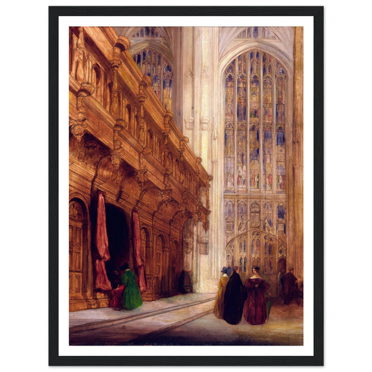King’s College Chapel–Cambridge Art Print | David Roberts - Framed Poster - 30x40 cm / 12x16″ - Black frame