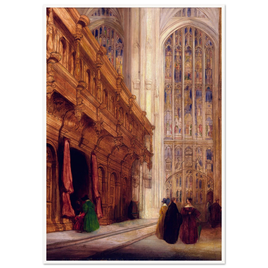 King’s College Chapel–Cambridge Art Print | David Roberts - Framed Poster - 30x40 cm / 12x16″ - Black frame