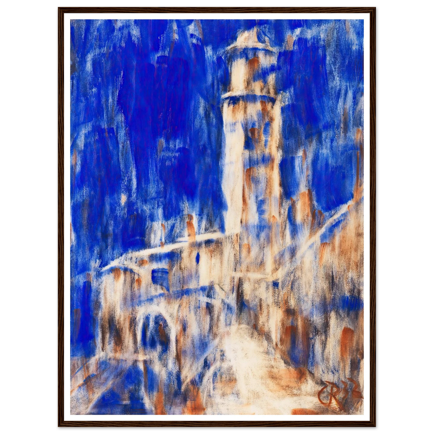 Kirche in Gandria (1932) Art Print | Christian Rohlfs - Framed Poster - 30x40 cm / 12x16″ - Black frame