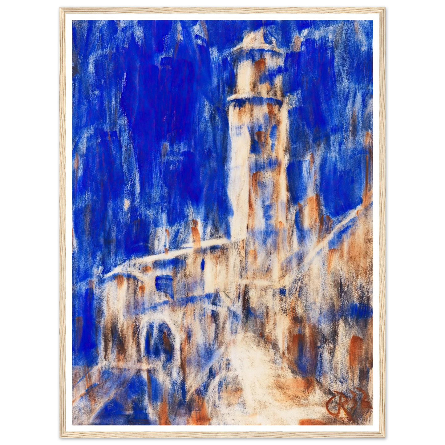 Kirche in Gandria (1932) Art Print | Christian Rohlfs - Framed Poster - 30x40 cm / 12x16″ - Black frame