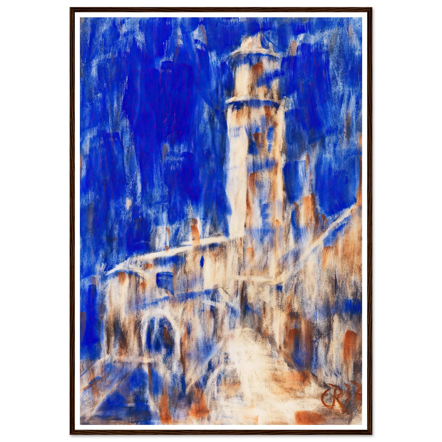 Kirche in Gandria (1932) Art Print | Christian Rohlfs - Framed Poster - 30x40 cm / 12x16″ - Black frame