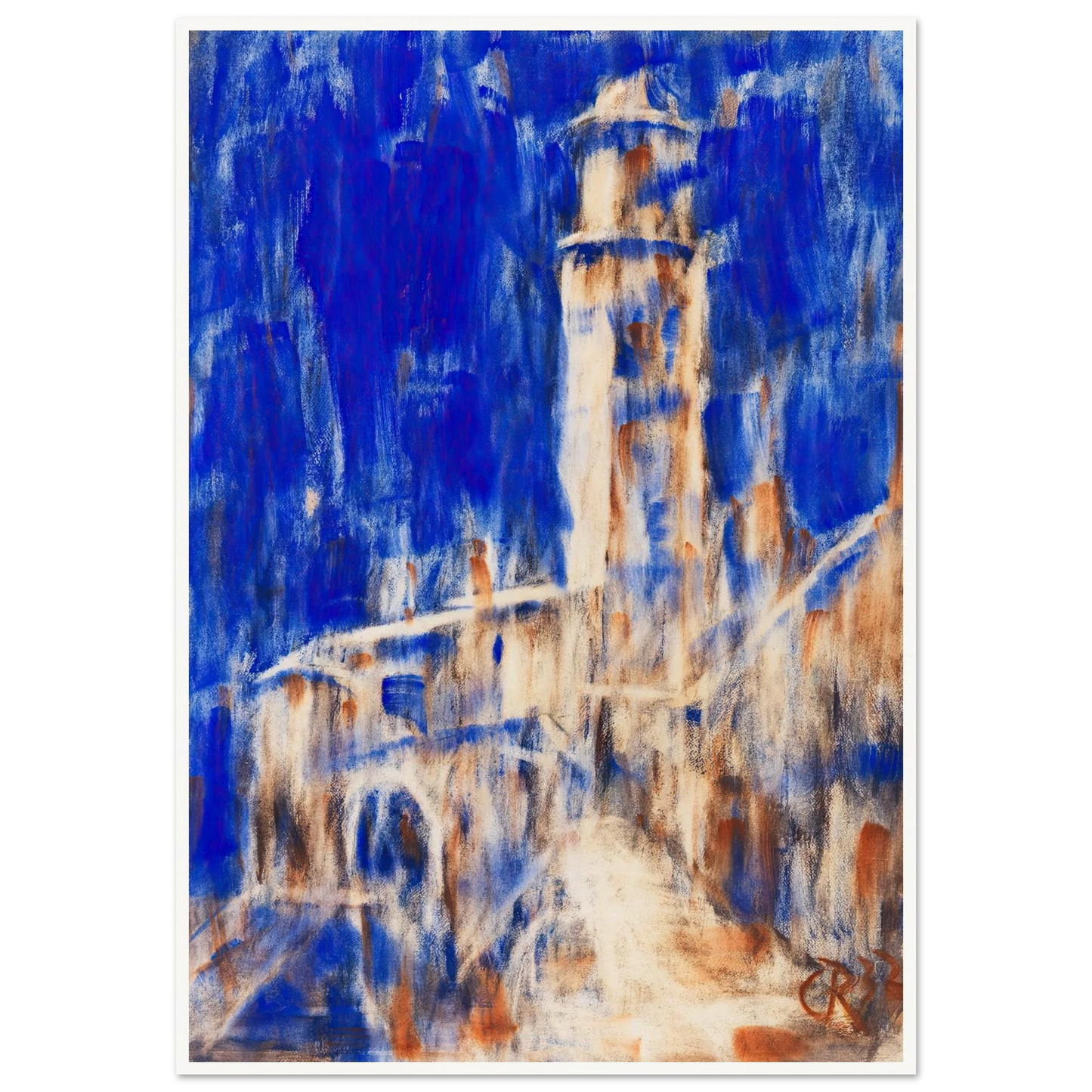 Kirche in Gandria (1932) Art Print | Christian Rohlfs - Framed Poster - 30x40 cm / 12x16″ - Black frame