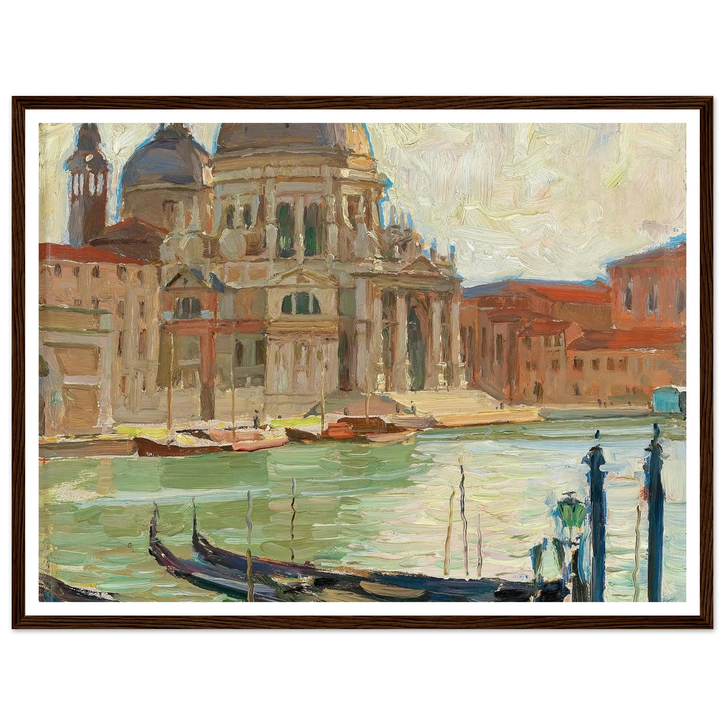Kirche in Venedig Art Print | Carl Moll - Framed Poster - 30x40 cm / 12x16″ - Black frame