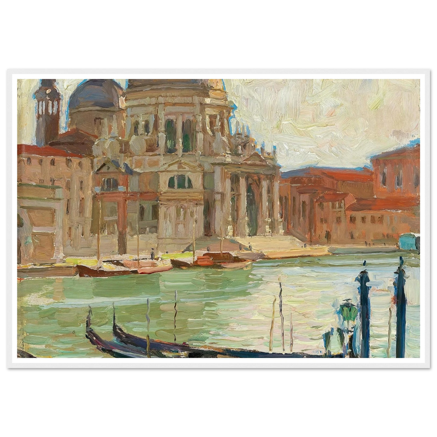Kirche in Venedig Art Print | Carl Moll - Framed Poster - 30x40 cm / 12x16″ - Black frame