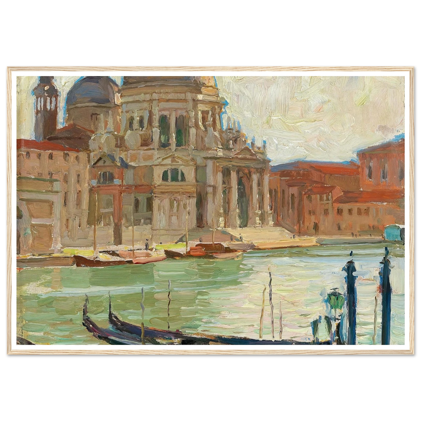 Kirche in Venedig Art Print | Carl Moll - Framed Poster - 30x40 cm / 12x16″ - Black frame