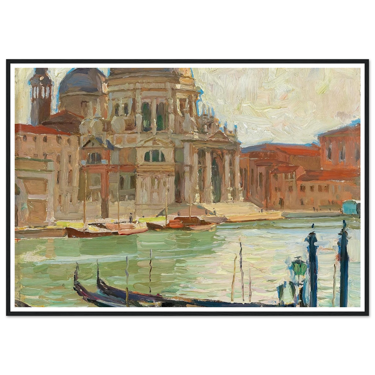 Kirche in Venedig Art Print | Carl Moll - Framed Poster - 30x40 cm / 12x16″ - Black frame