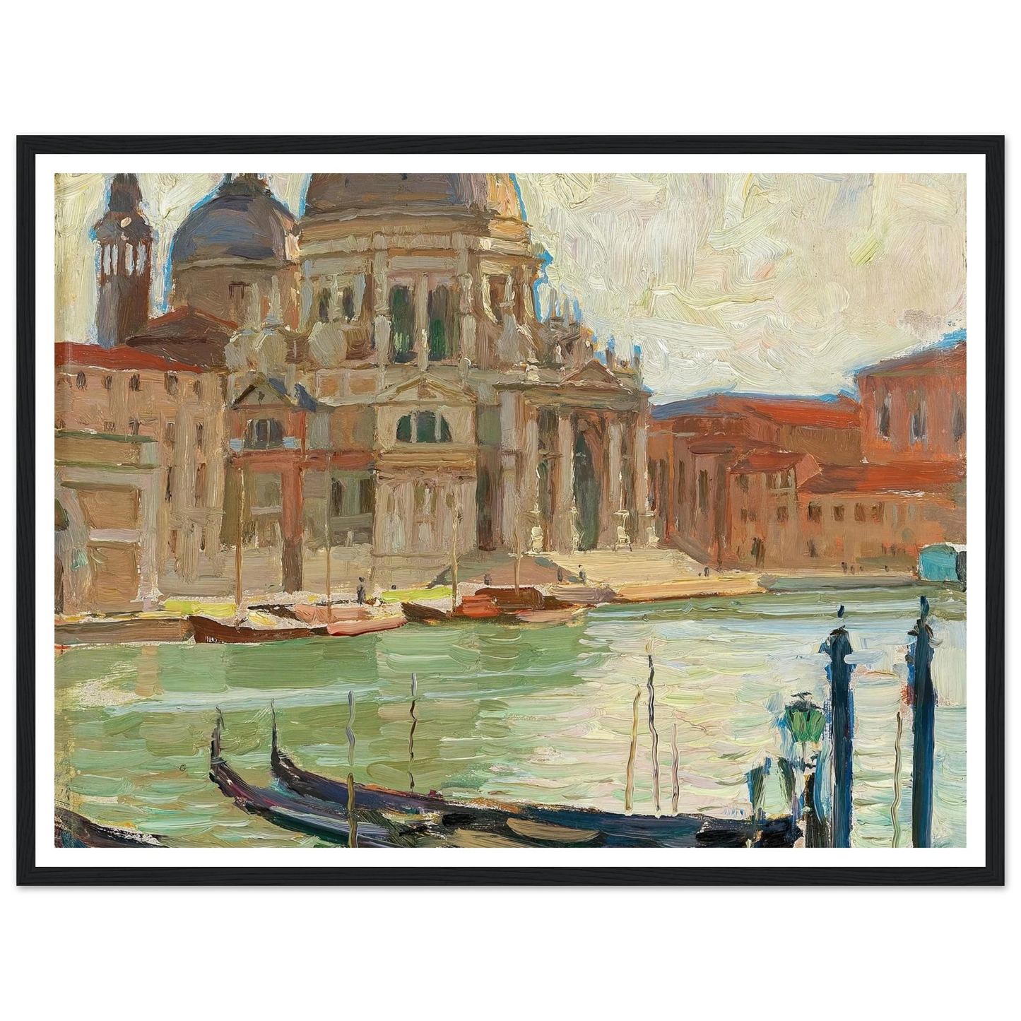 Kirche in Venedig Art Print | Carl Moll - Framed Poster - 30x40 cm / 12x16″ - Black frame