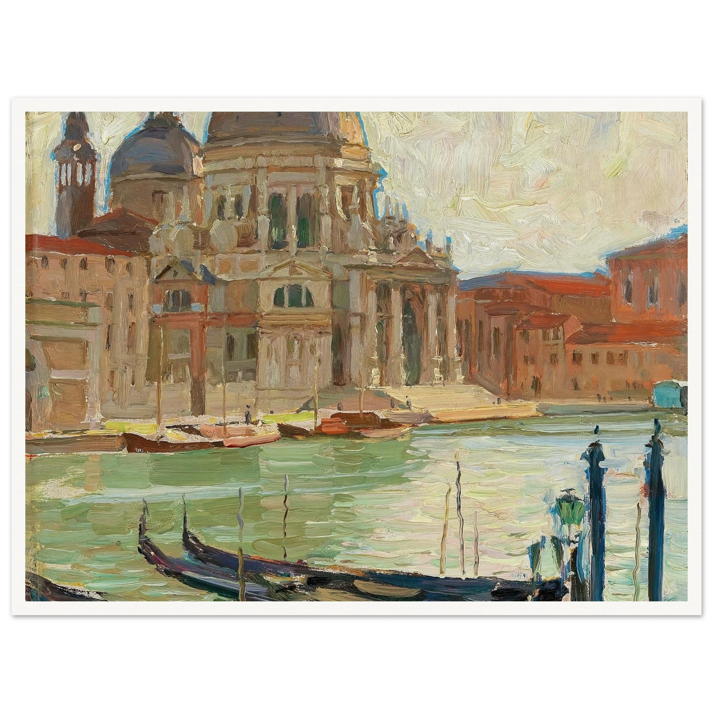 Kirche in Venedig Art Print | Carl Moll - Framed Poster - 30x40 cm / 12x16″ - Black frame