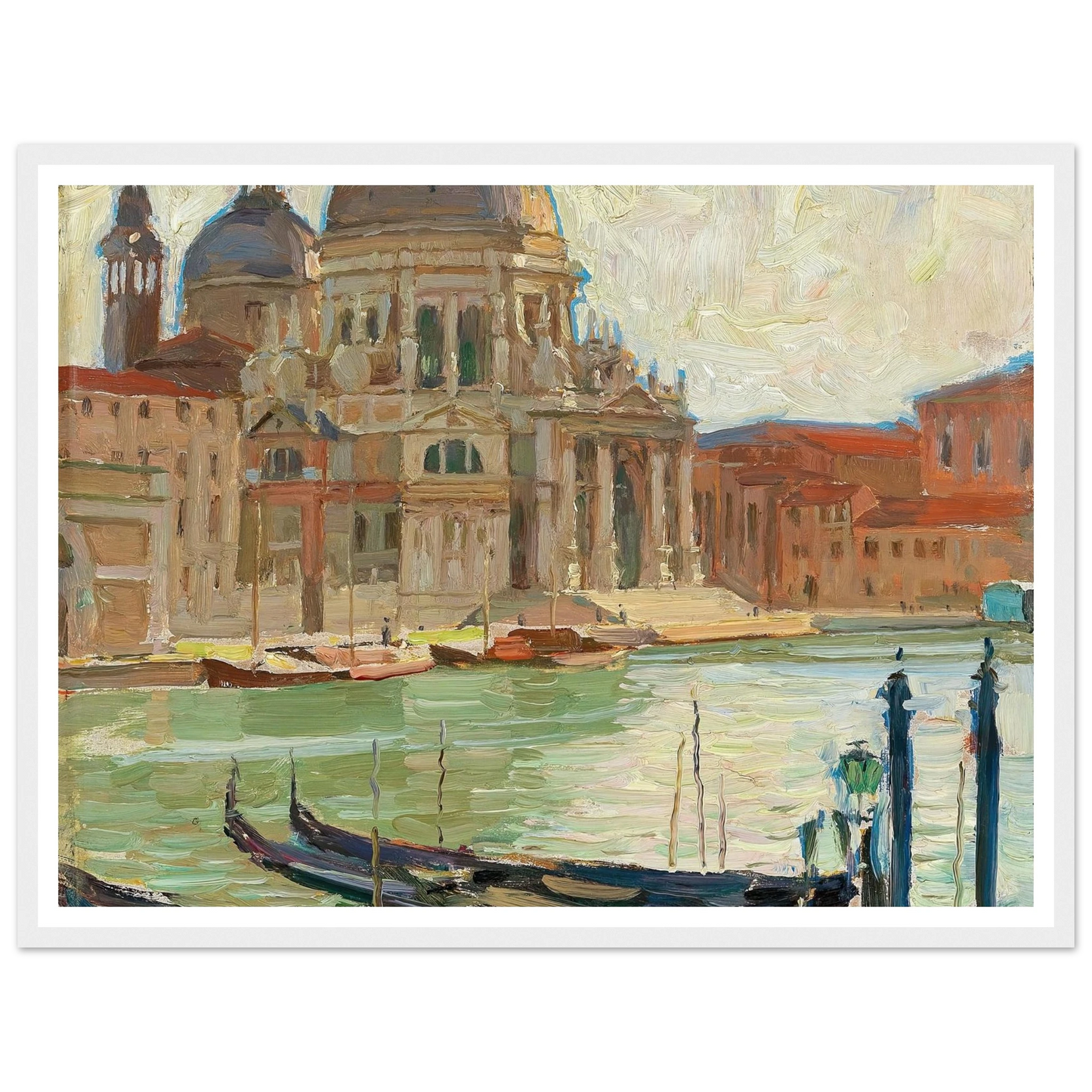 Kirche in Venedig Art Print | Carl Moll - Framed Poster - 30x40 cm / 12x16″ - Black frame