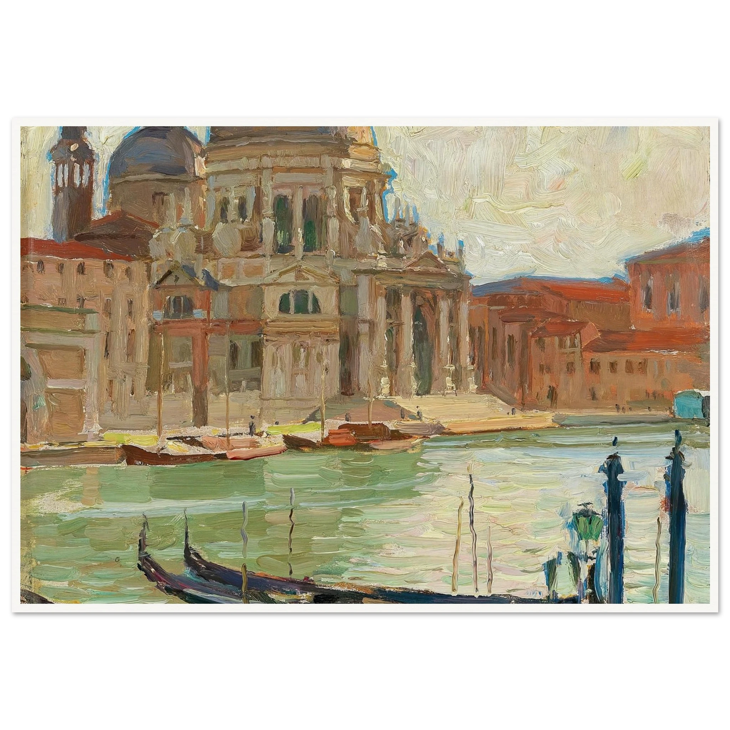Kirche in Venedig Art Print | Carl Moll - Framed Poster - 30x40 cm / 12x16″ - Black frame