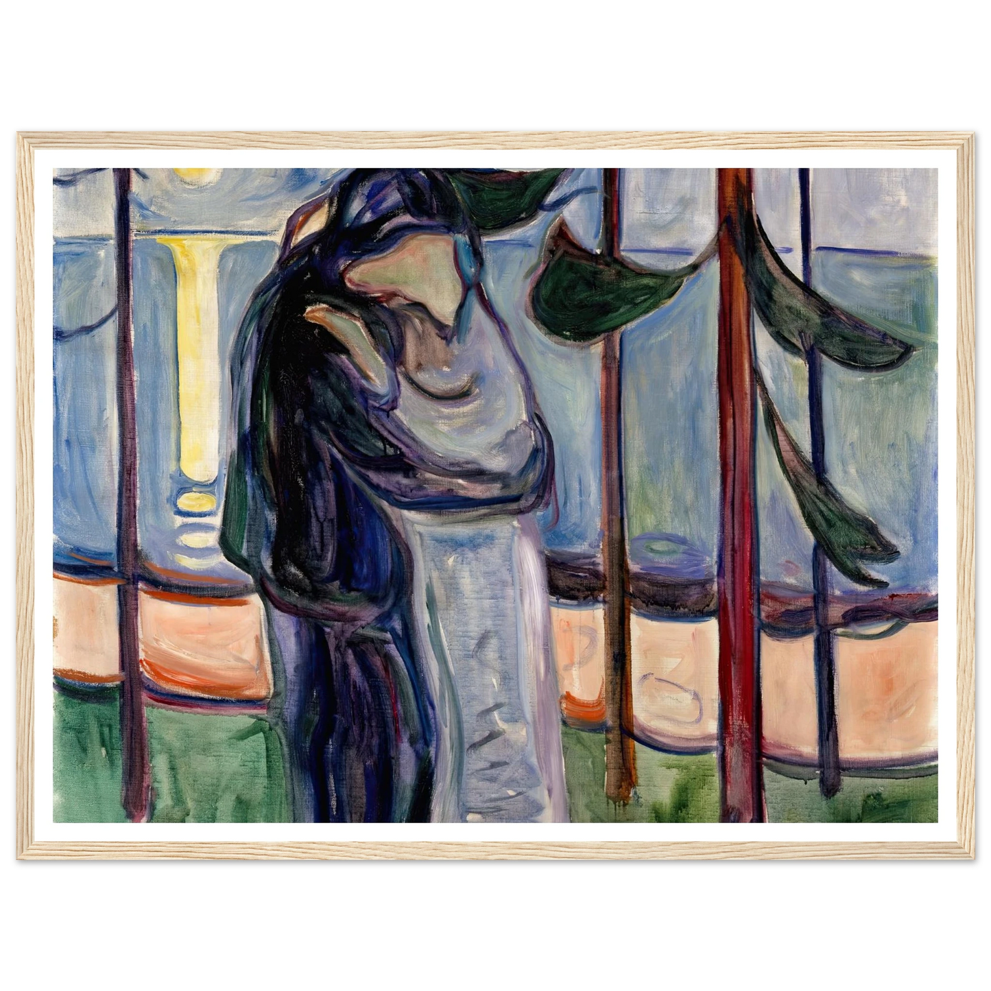 Kiss on the Beach (1921) Art Print | Edvard Munch - Framed Poster - 30x40 cm / 12x16″ - Black frame
