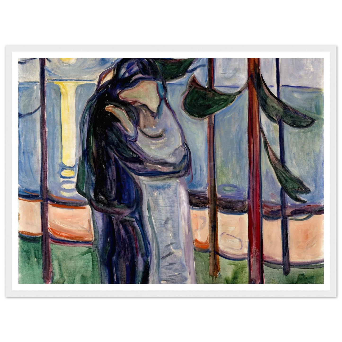 Kiss on the Beach (1921) Art Print | Edvard Munch - Framed Poster - 30x40 cm / 12x16″ - Black frame