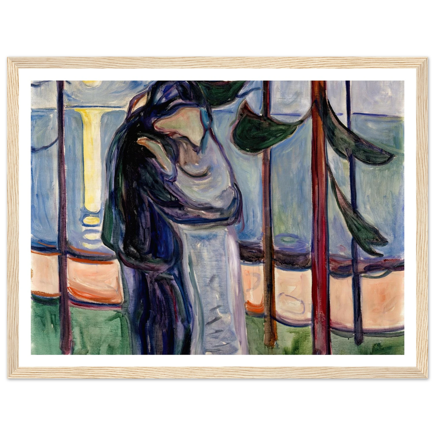 Kiss on the Beach (1921) Art Print | Edvard Munch - Framed Poster - 30x40 cm / 12x16″ - Black frame